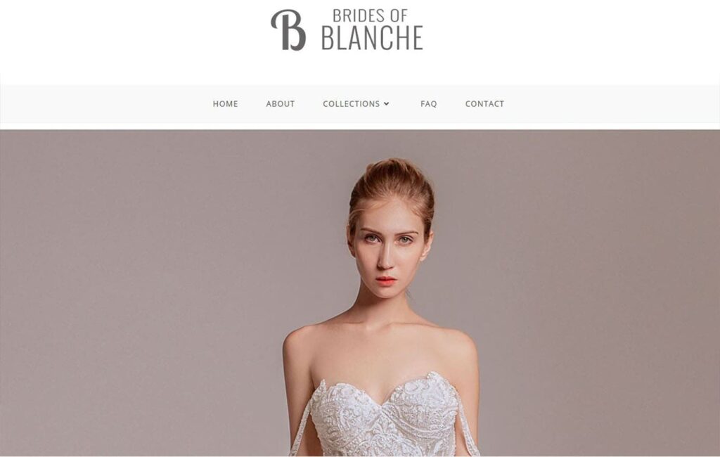 bridal gown website design